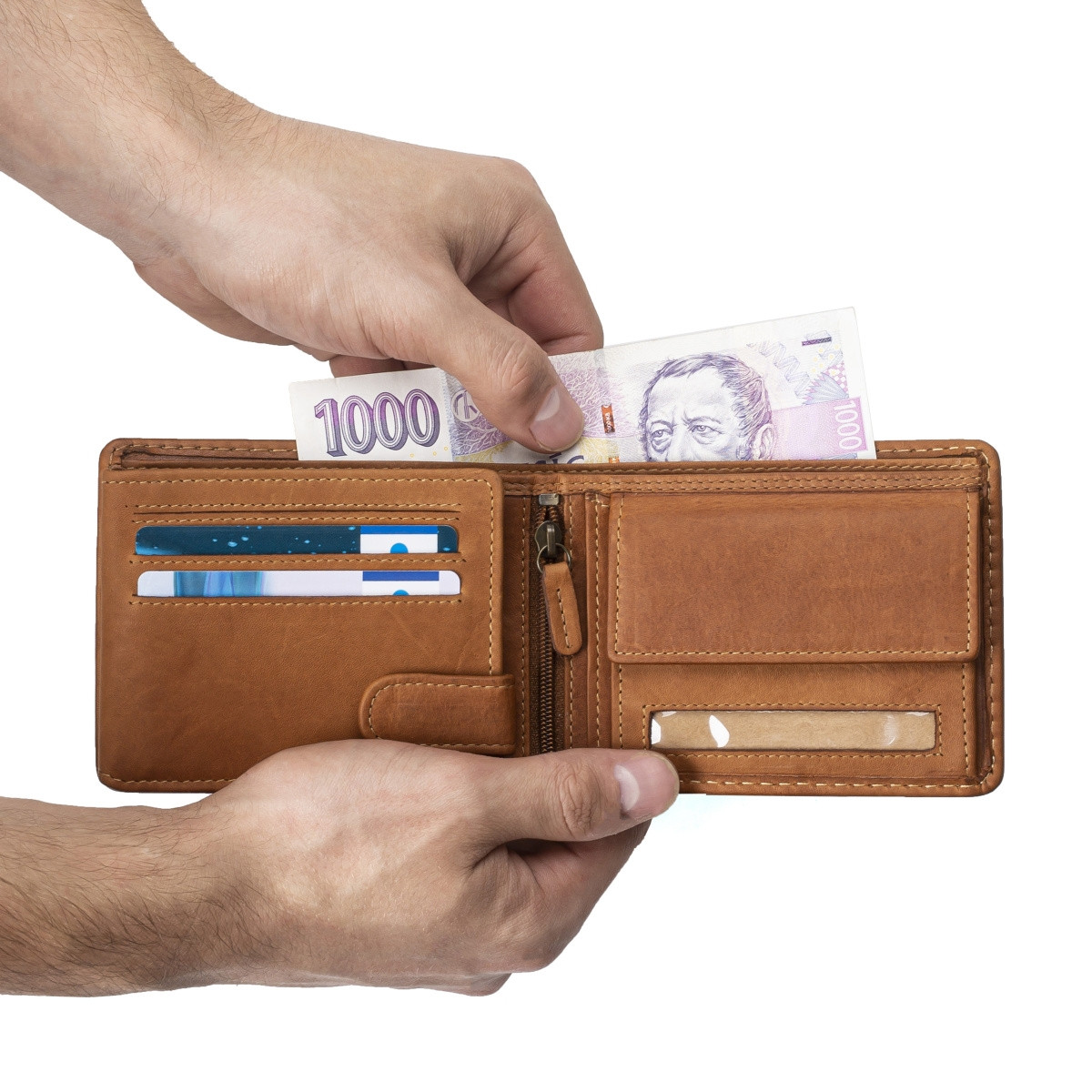 detail Pánská peněženka RIEKER RIE-20200048-W2 hnědá