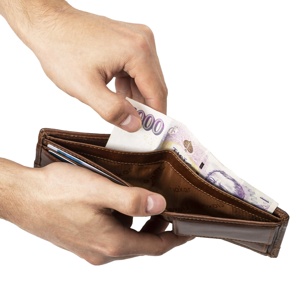 detail Pánská peněženka RIEKER RIE-20200053-W2 hnědá