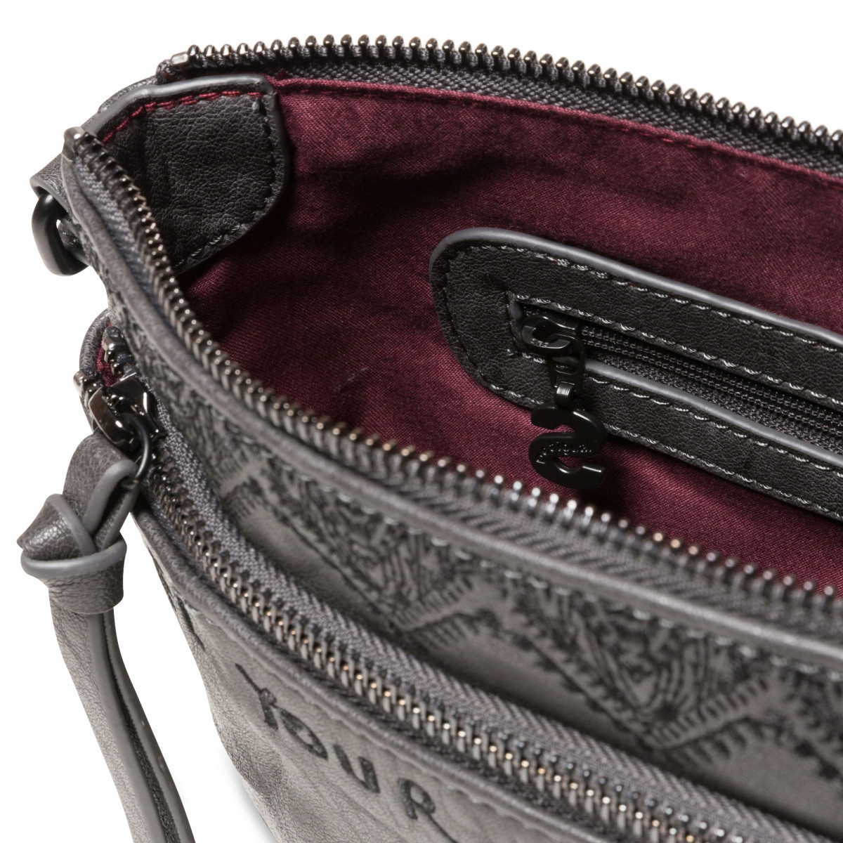 detail Dámská kabelka DESIGUAL 19WAXPD8/ 2014 DARK GREY DESIGUAL