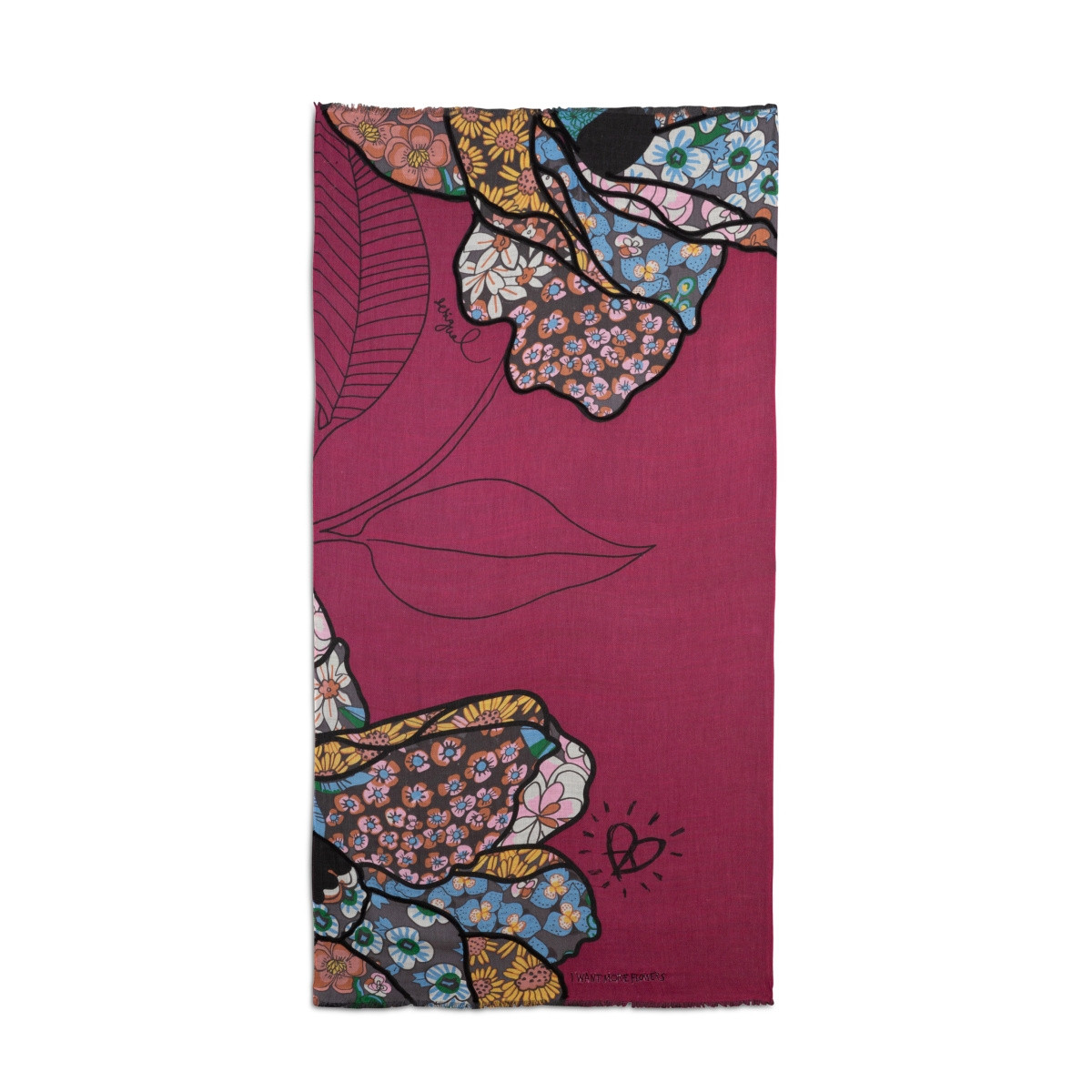 detail Dámský šátek DESIGUAL 19WAWA23/ 3017 MORADO DESIGUAL