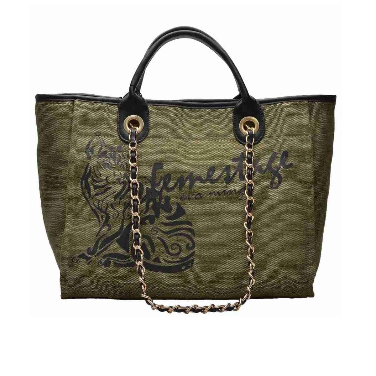 detail Kabelka 63798 ZELENÁ (30x41cm) ------------------- Dárek k nákupu