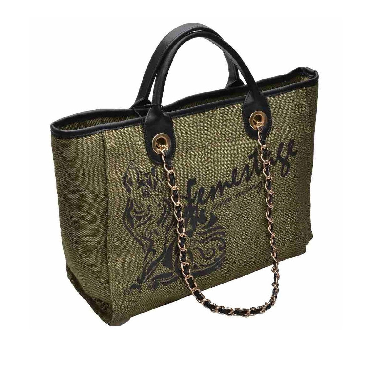 detail Kabelka 63798 ZELENÁ (30x41cm) ------------------- Dárek k nákupu