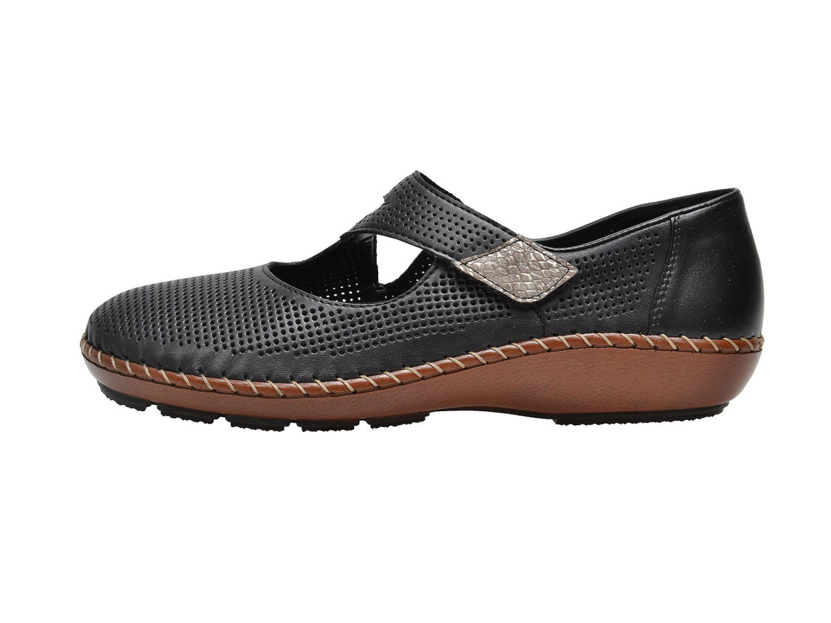 detail Dámské černé baleríny RIEKER 44876/00 SCHWARZ F/S 8