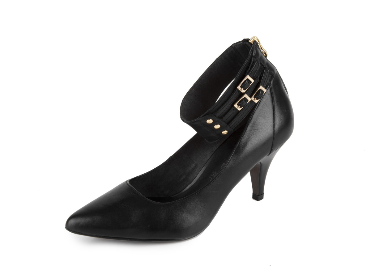 detail Elegantní lodičky s páskem kolem kotníku 1-22406-33 / černá