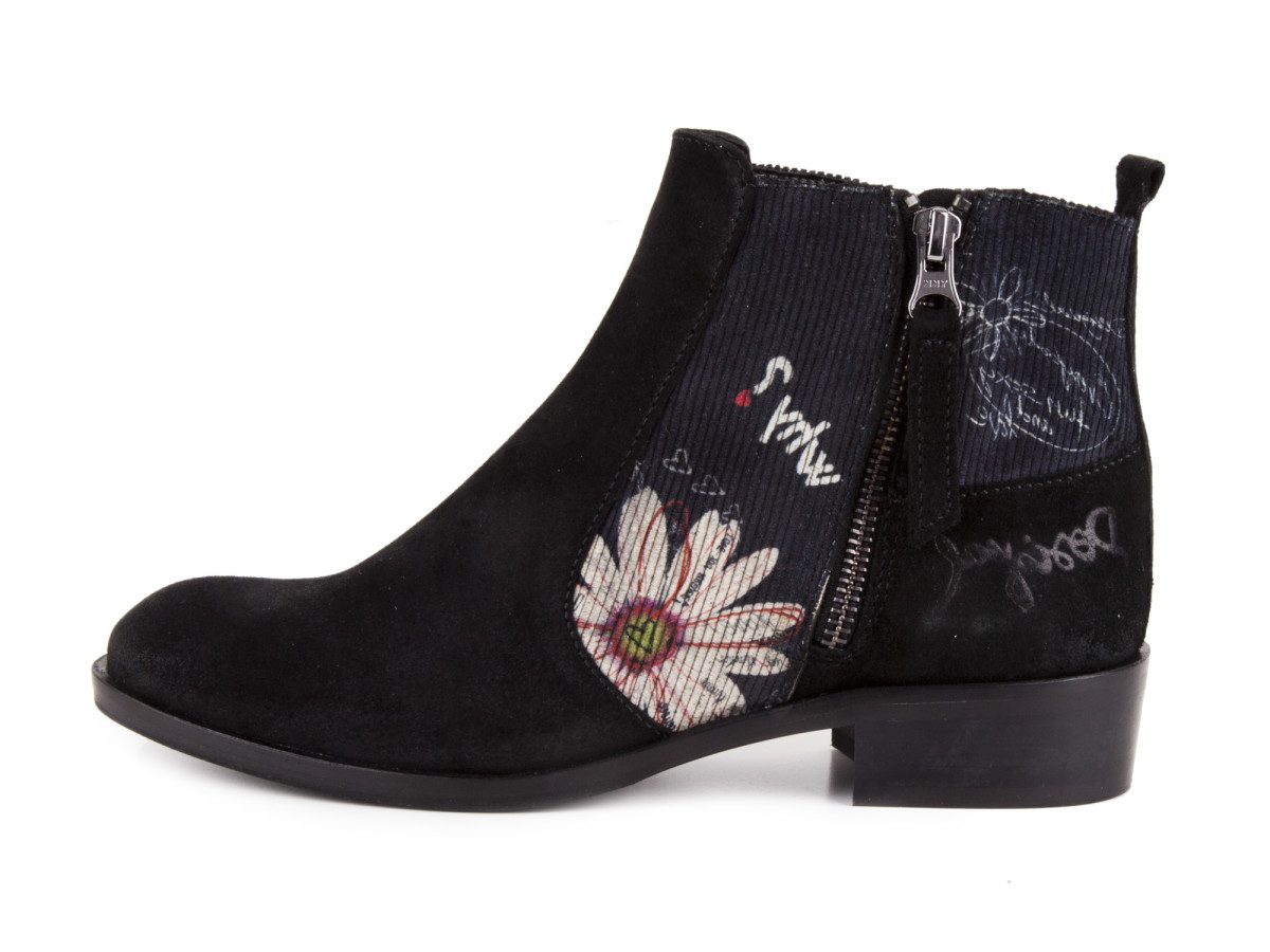 detail Kotníkové boty na nízkém podpatku SHOES FLORIA / černá