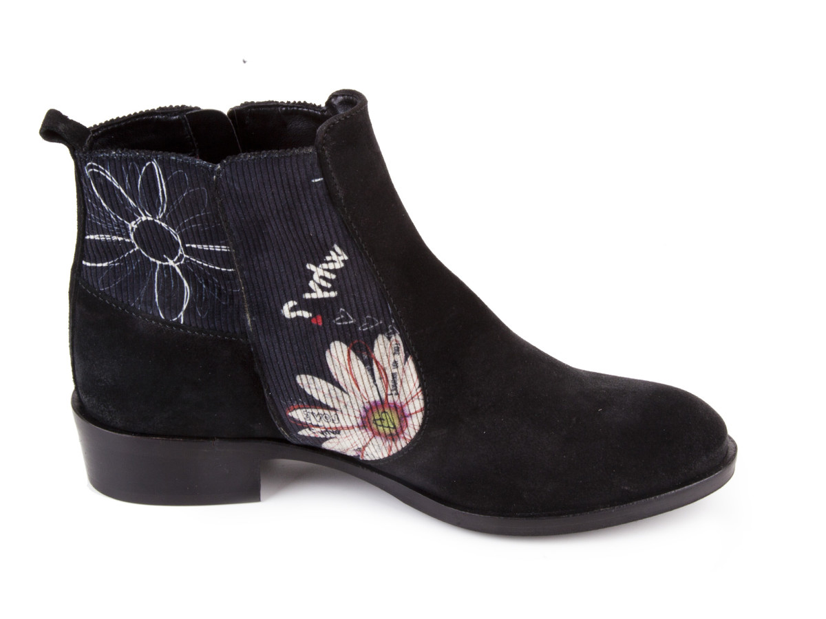 detail Kotníkové boty na nízkém podpatku SHOES FLORIA / černá