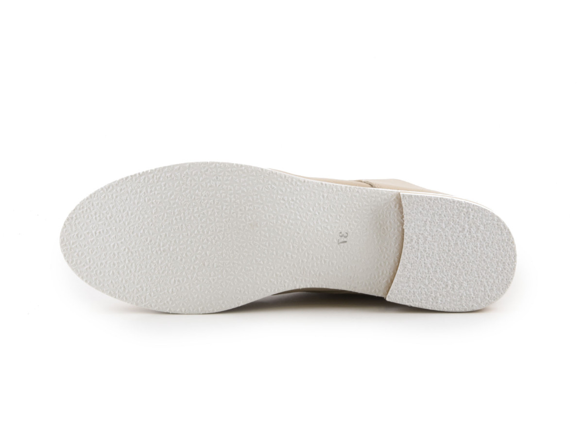 detail Dámské kožené boty ke kotníku se šněrováním šíře G 9-25100-28 / béžová