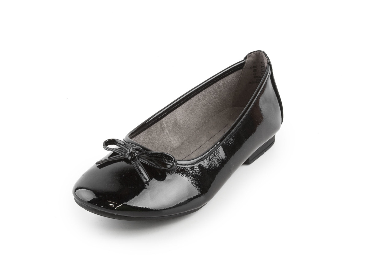 detail Dámské balerínky s mašličkou v lakovaném provedení šíře H 8-22163-28 / lakovaná