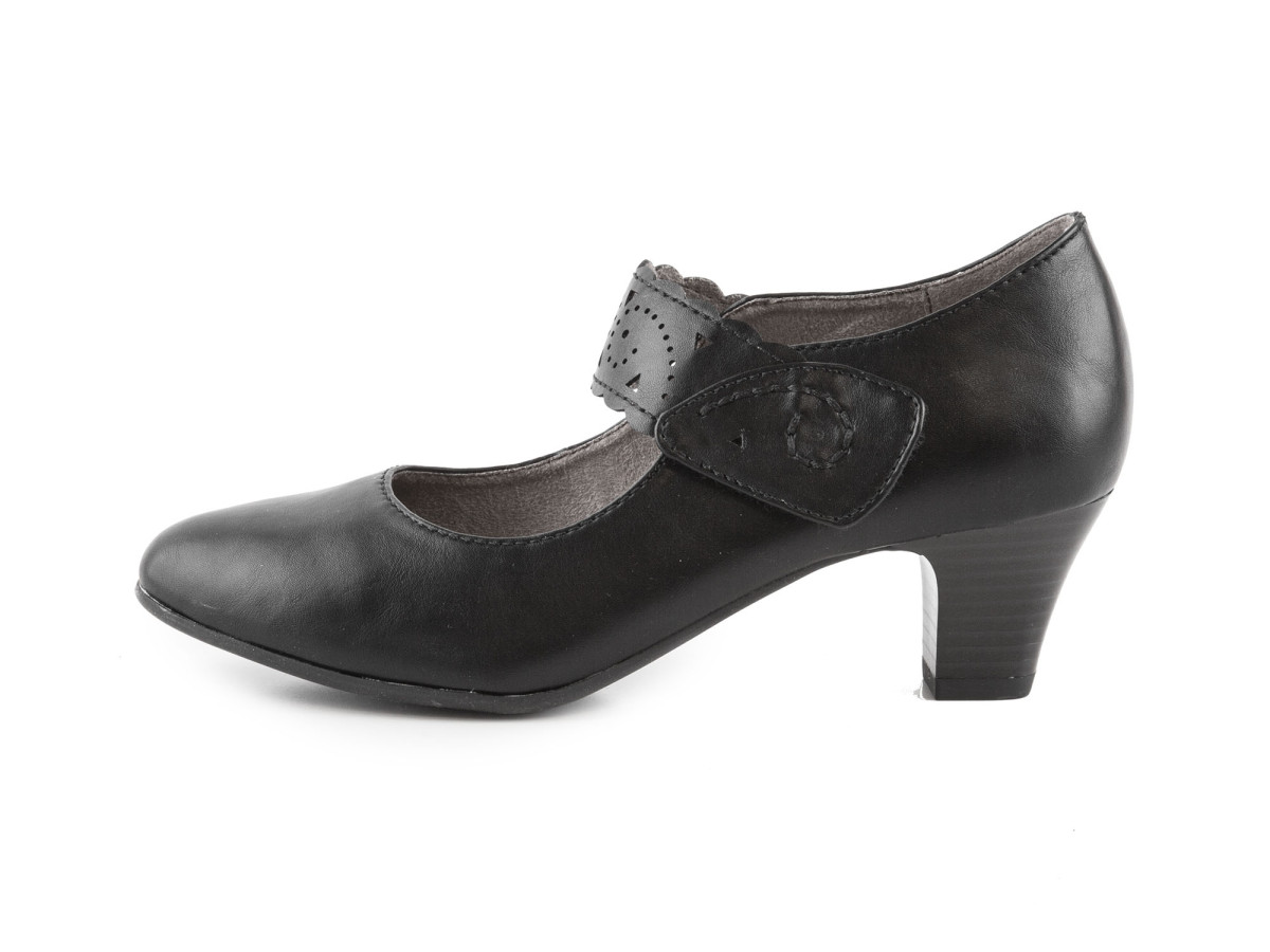 detail Dámské lodičky s páskem na suchý zip na středním podpatku šíře H 8-24462-28 / č