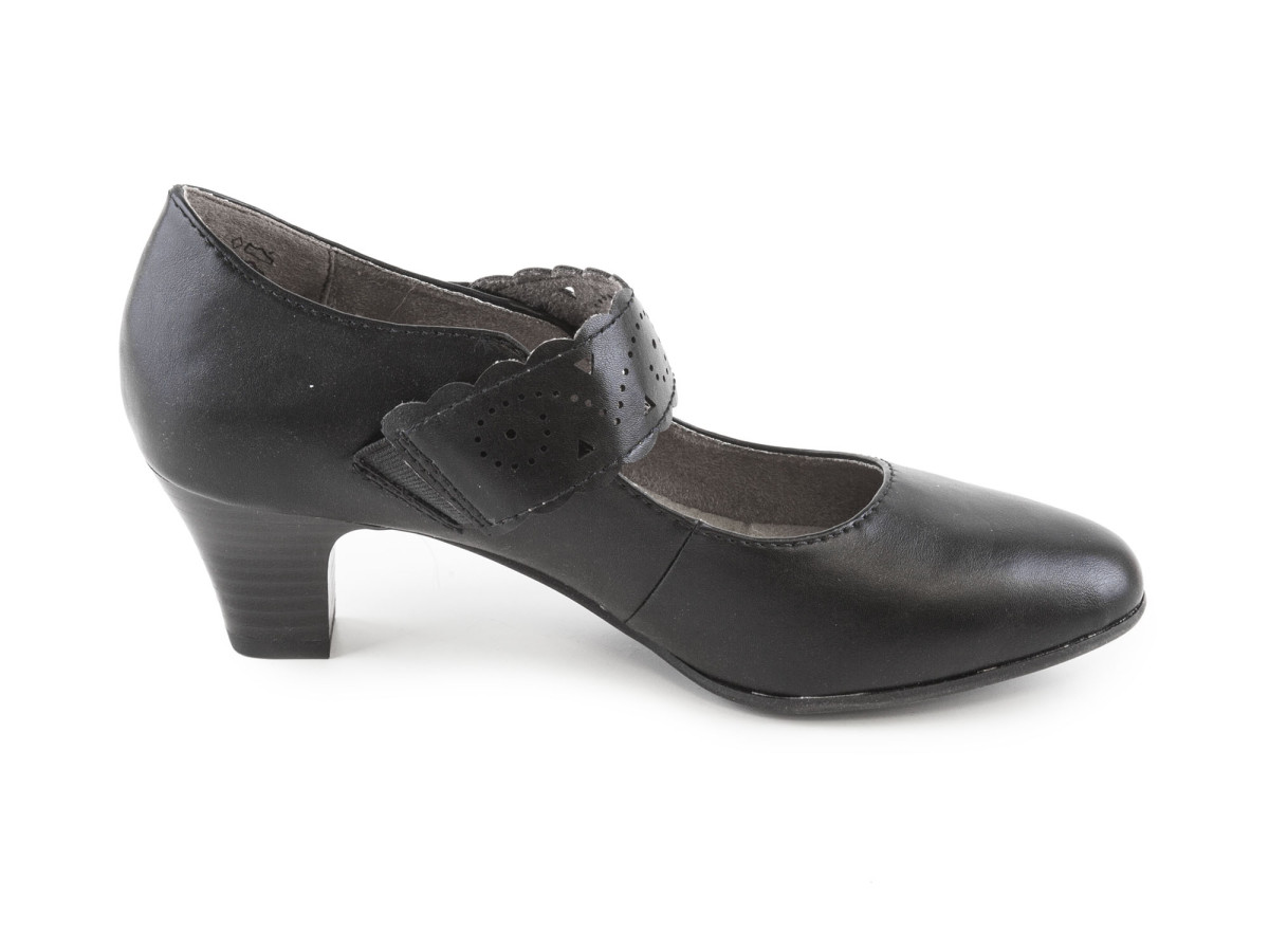 detail Dámské lodičky s páskem na suchý zip na středním podpatku šíře H 8-24462-28 / č