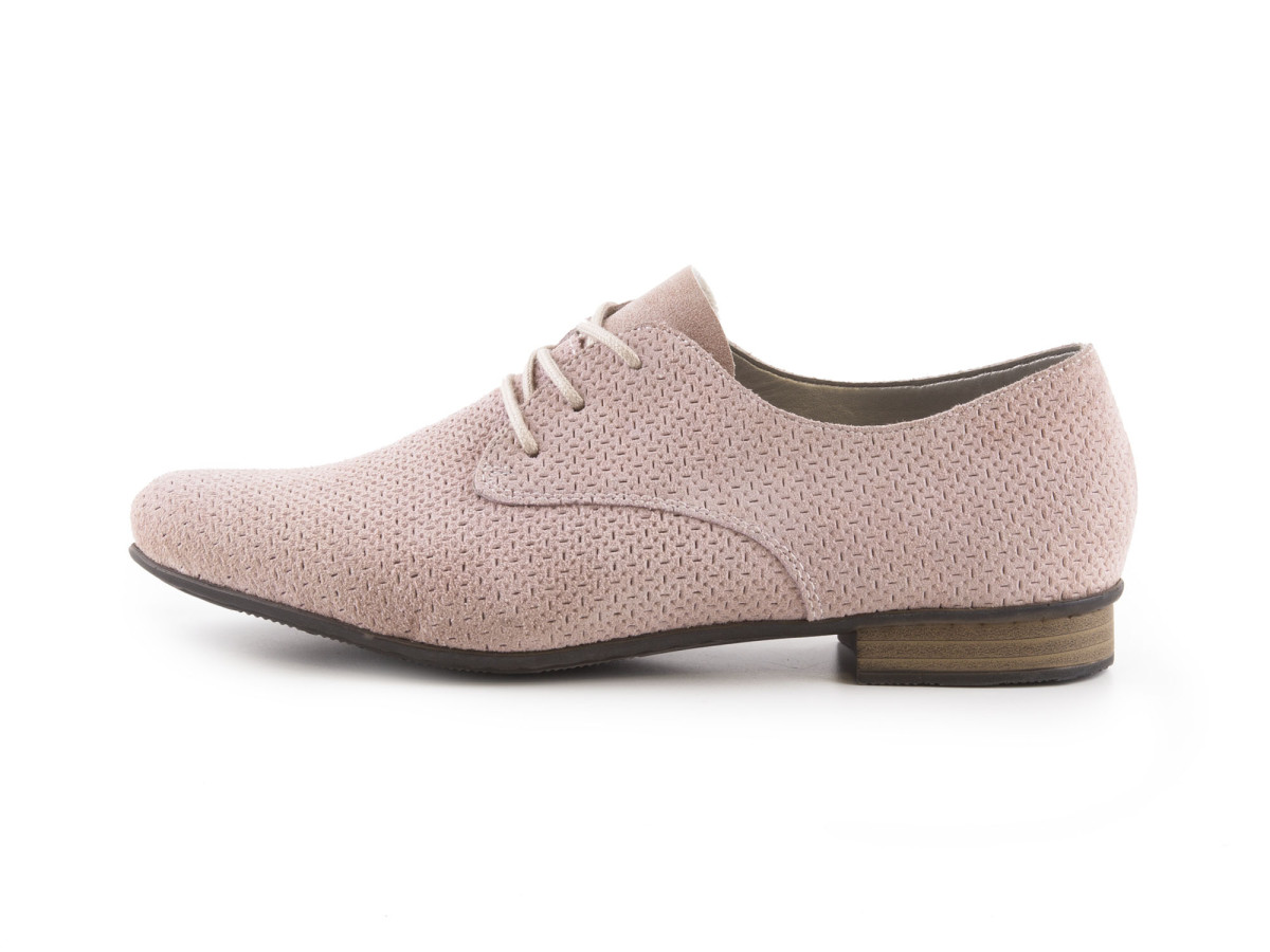 detail Dámské perforované polobotky se šněrováním šíře G 51915-31 / růžová