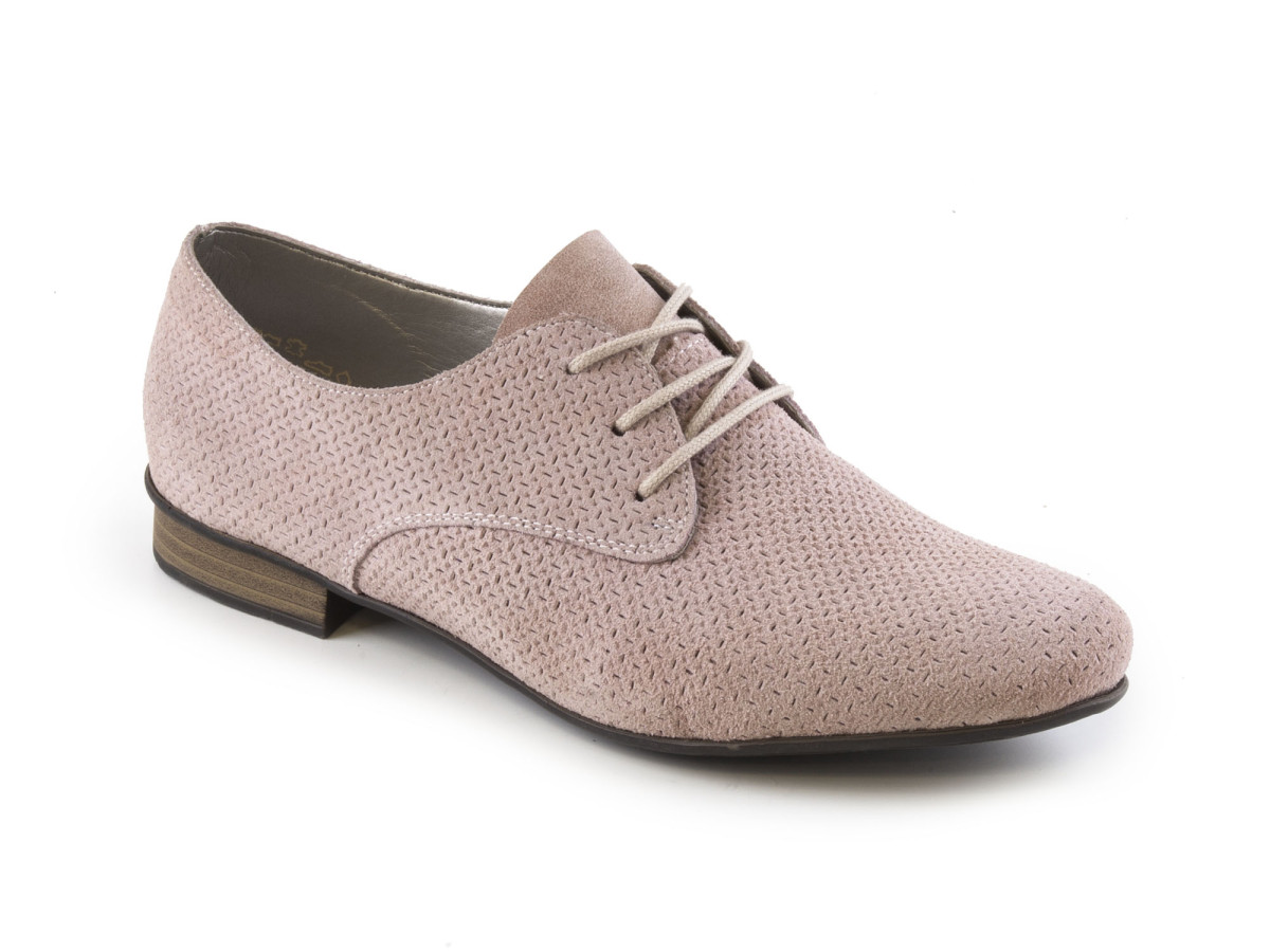 detail Dámské perforované polobotky se šněrováním šíře G 51915-31 / růžová