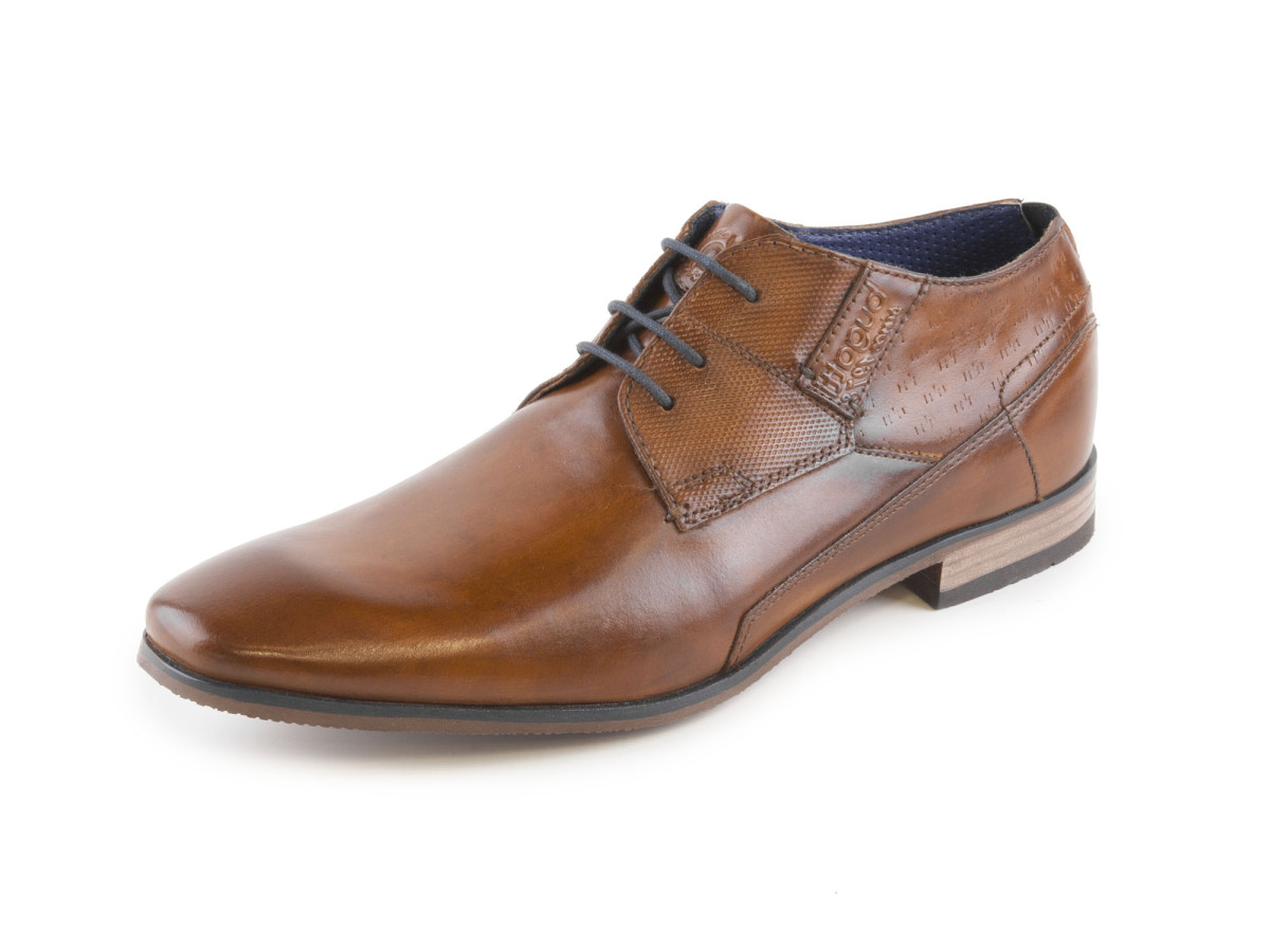 detail Pánské mírně vyšší polobotky se šněrováním 312-10502 / hnědá (cognac)
