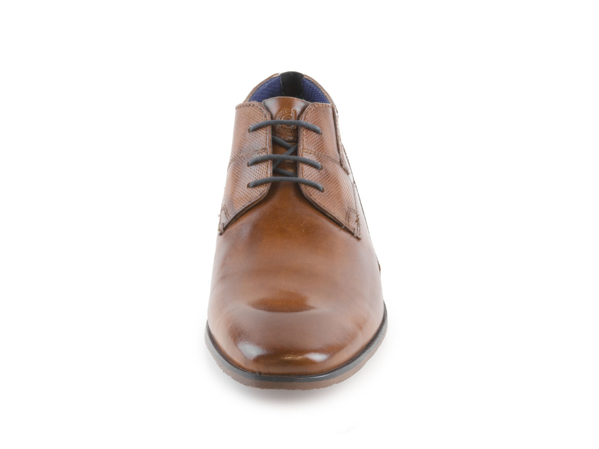 detail Pánské mírně vyšší polobotky se šněrováním 312-10502 / hnědá (cognac)