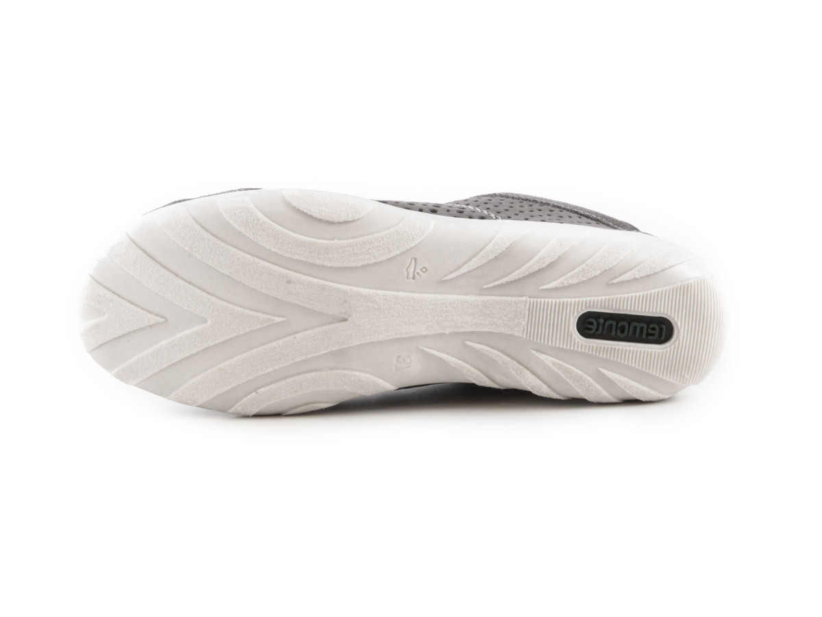 detail Dámské kožené tenisky s děrováním a šněrováním šíře G R3402-10 / šedá