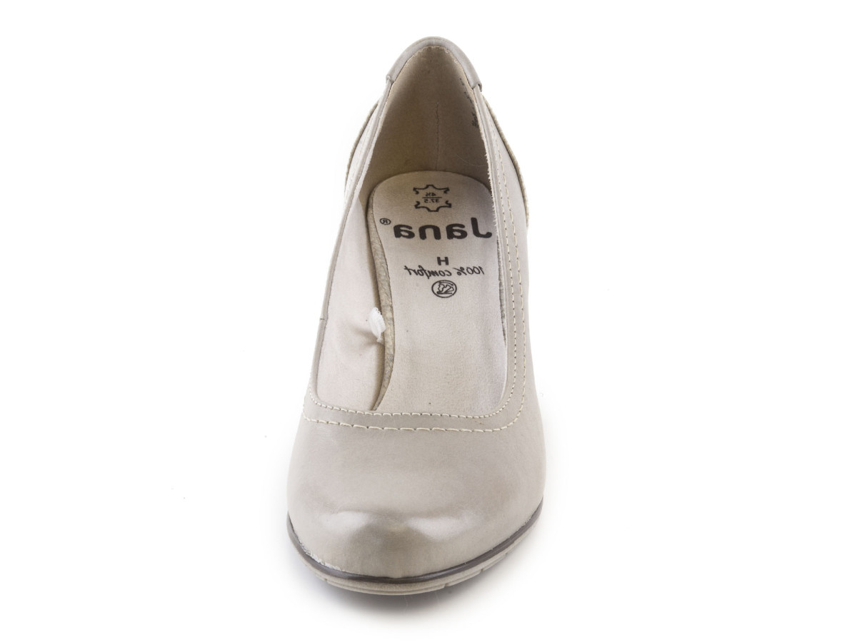 detail Dámské kožené lodičky na středním podpatku šíře H 8-22404-28 / šedá