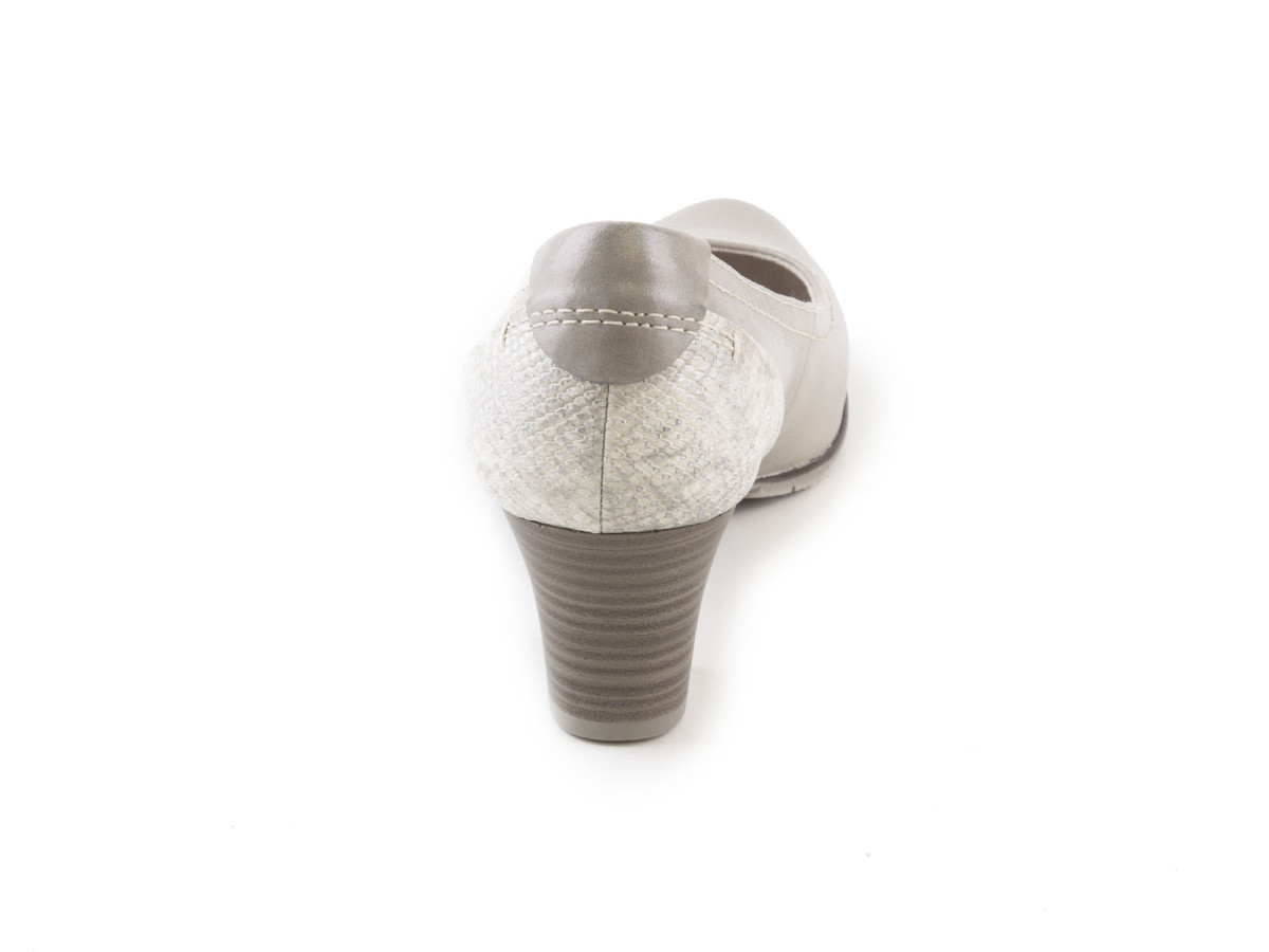 detail Dámské kožené lodičky na středním podpatku šíře H 8-22404-28 / šedá