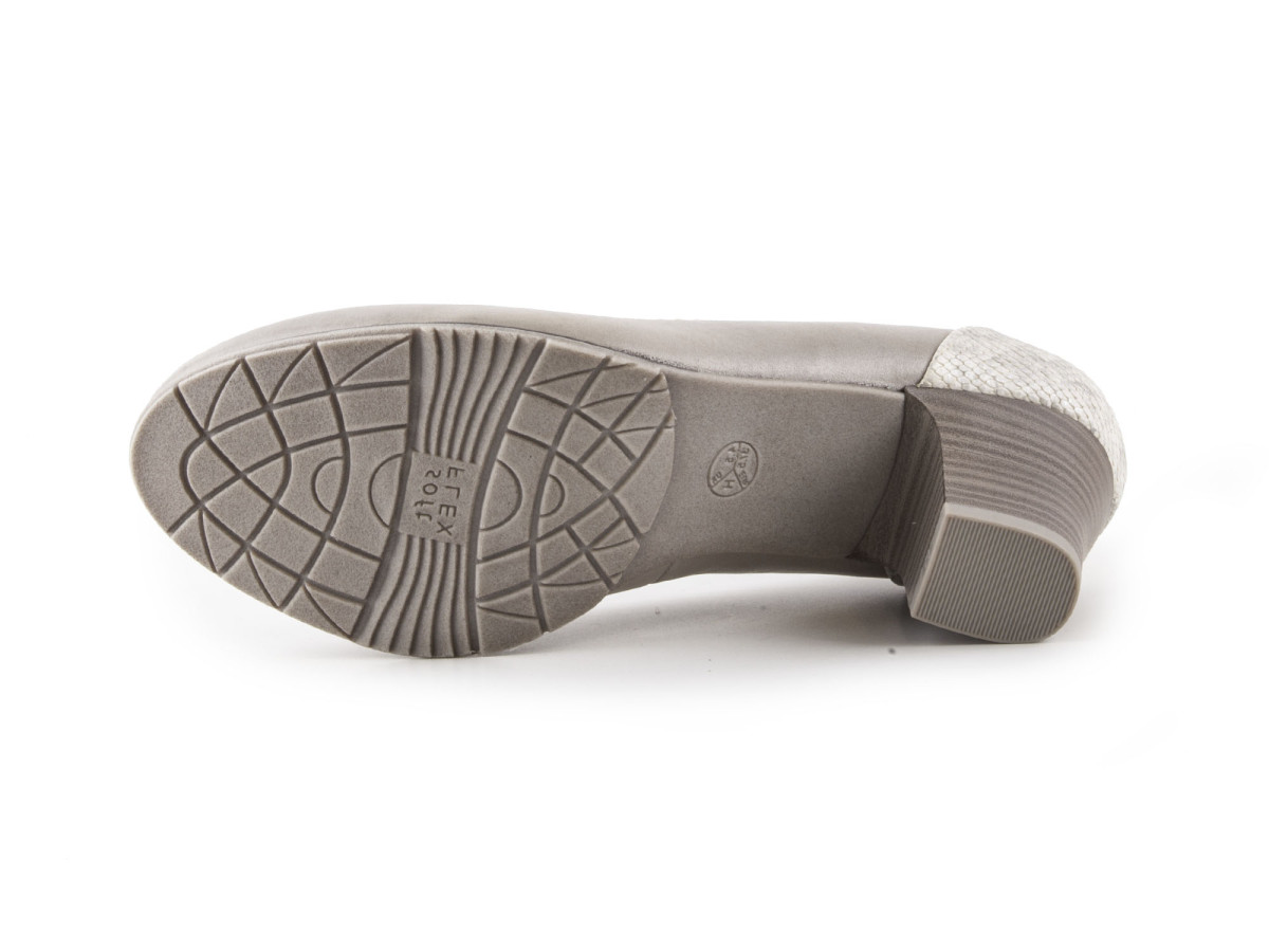 detail Dámské kožené lodičky na středním podpatku šíře H 8-22404-28 / šedá