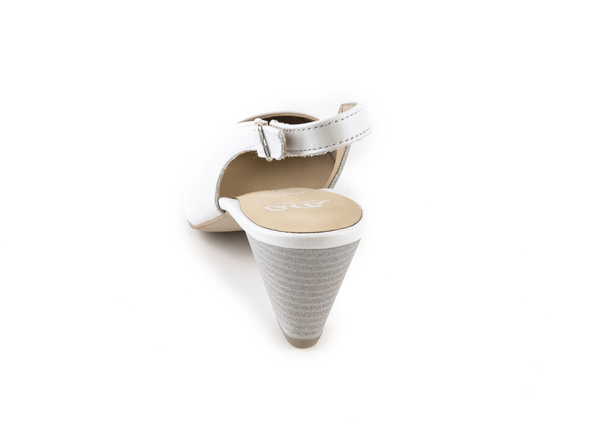 detail Svatební lodičky na středním podpatku s otevřenou patou šíře G 12-32863-33 / pe