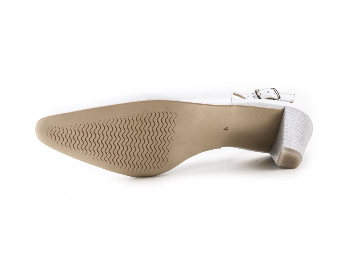 detail Svatební lodičky na středním podpatku s otevřenou patou šíře G 12-32863-33 / pe