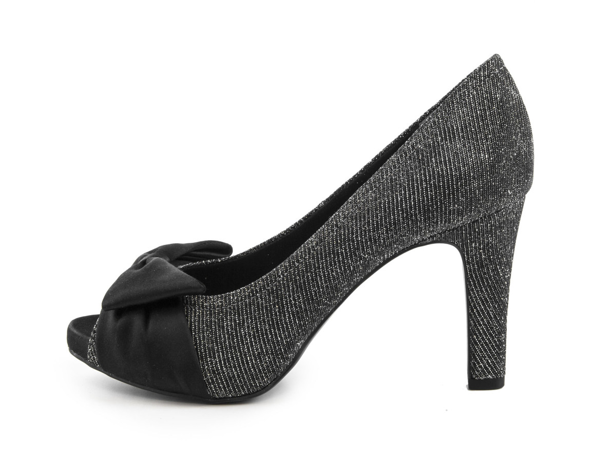 detail Dámské plesové lodičky na vysokém podpatku s otevřenou špičkou a mašličkou 1-29