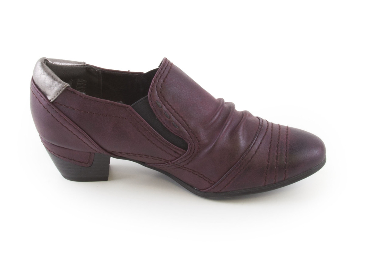 detail Dámské uzavřené lodičky se zvrásněním šíře H 8-24361-29 / vínově červená