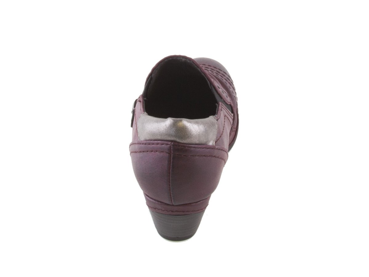 detail Dámské uzavřené lodičky se zvrásněním šíře H 8-24361-29 / vínově červená