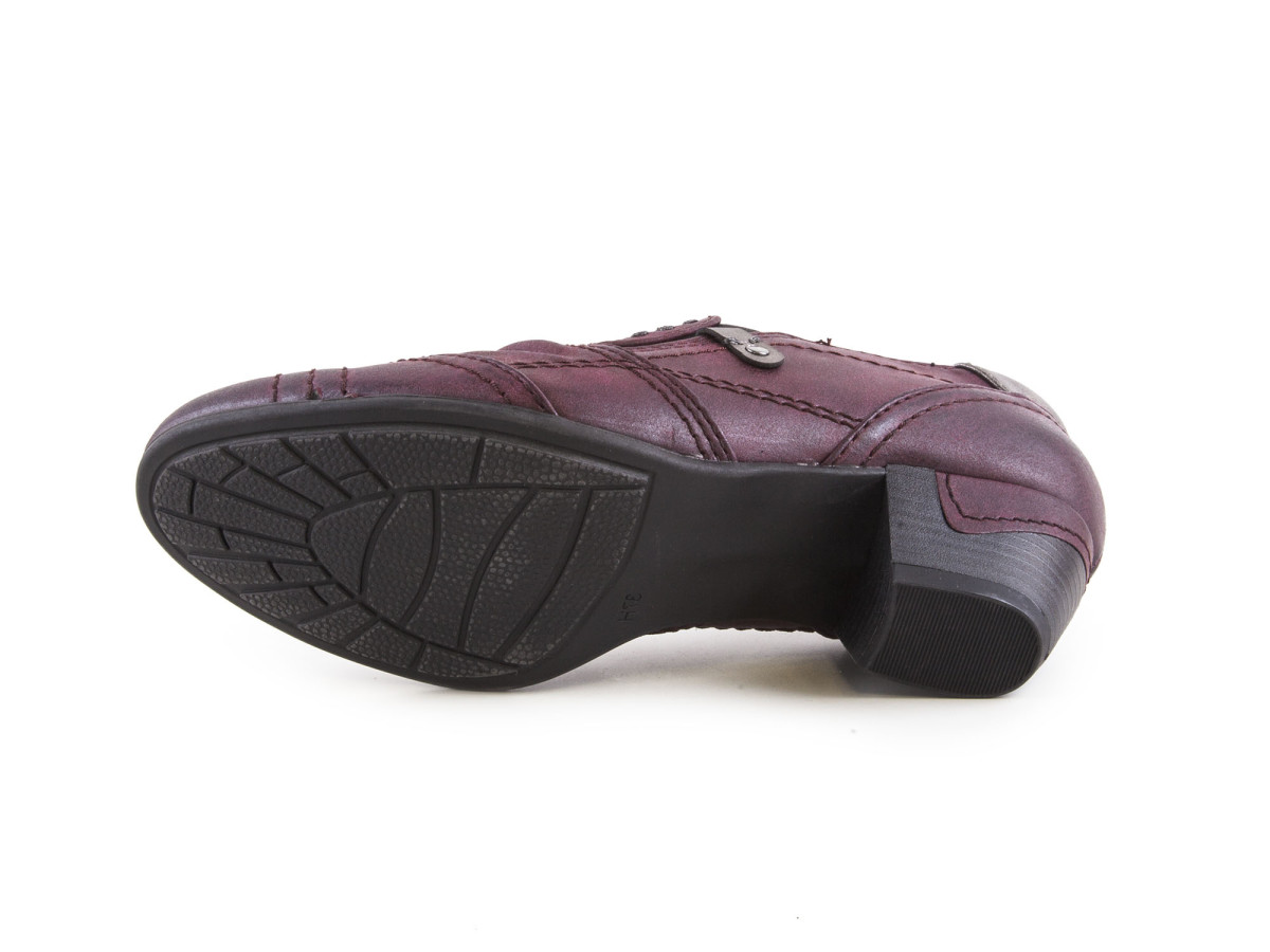 detail Dámské uzavřené lodičky se zvrásněním šíře H 8-24361-29 / vínově červená