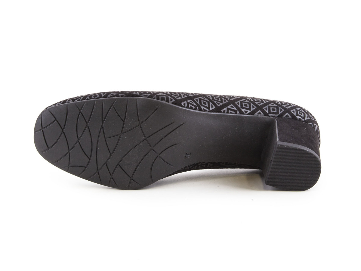detail Dámské lodičky se vzorem na středním podpatku 2-22429-29 / černo-šedá