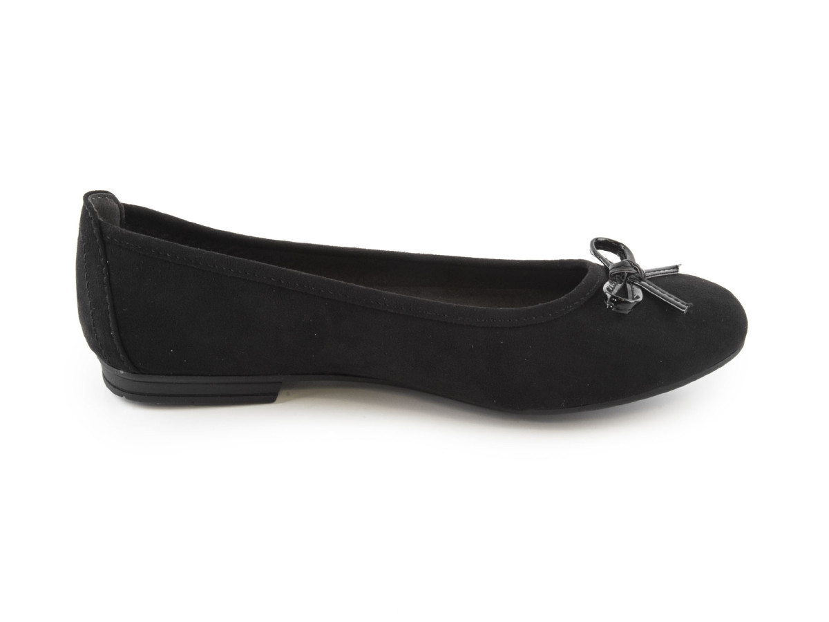 detail Dámské balerínky s lakovanou mašličkou šíře H 8-22164-29 / černá