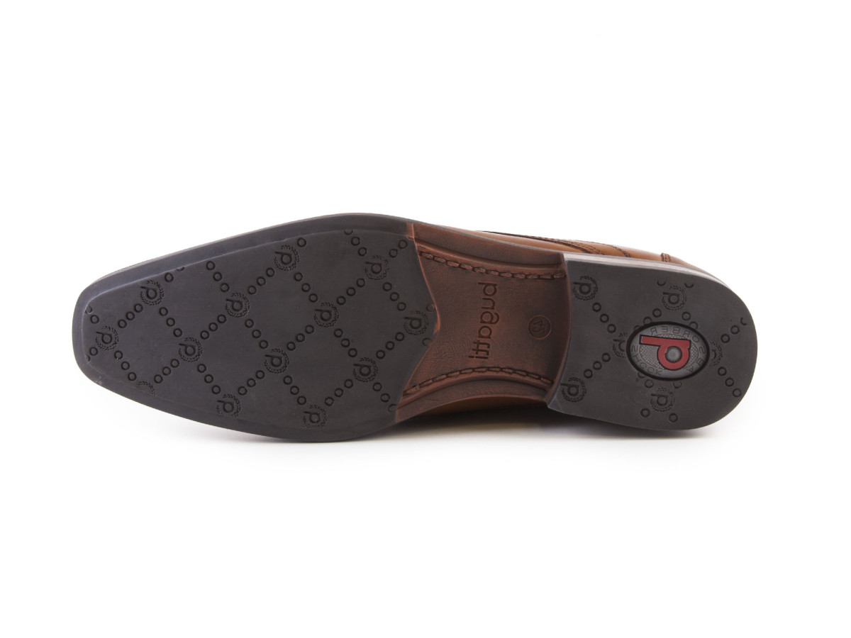 detail Pánské kožené polobotky se šněrováním R3002-1W / hnědá (cognac)