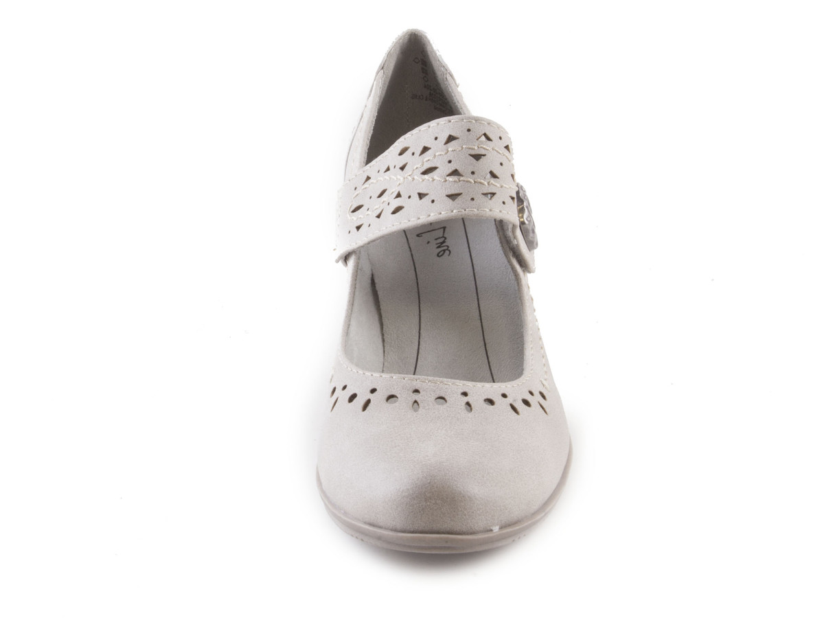 detail Dámské lodičky s páskem a perforováním šíře H 8-24366-30 / šedá