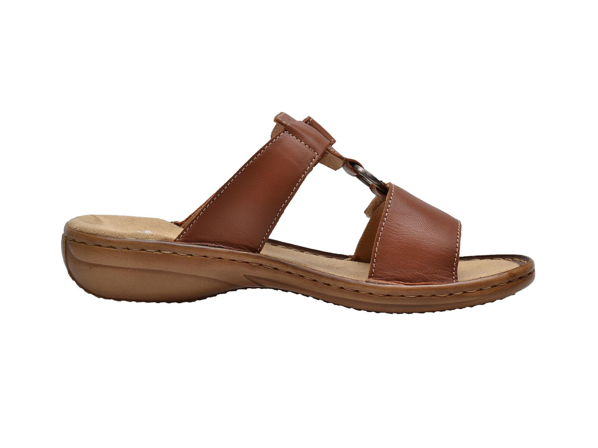 detail Dámské hnědé nazouváky RIEKER 608X1/24 BRAUN F/S 8