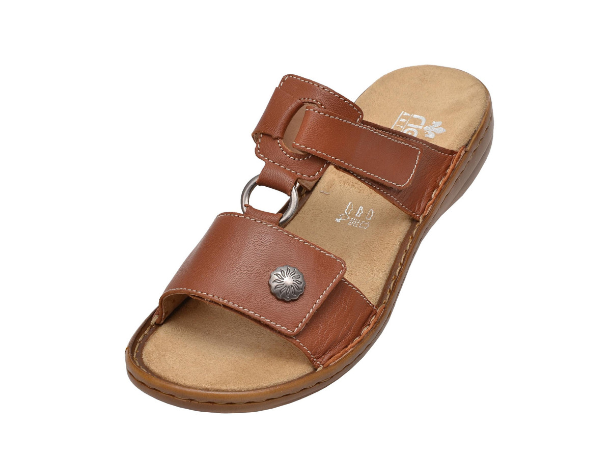 detail Dámské hnědé nazouváky RIEKER 608X1/24 BRAUN F/S 8