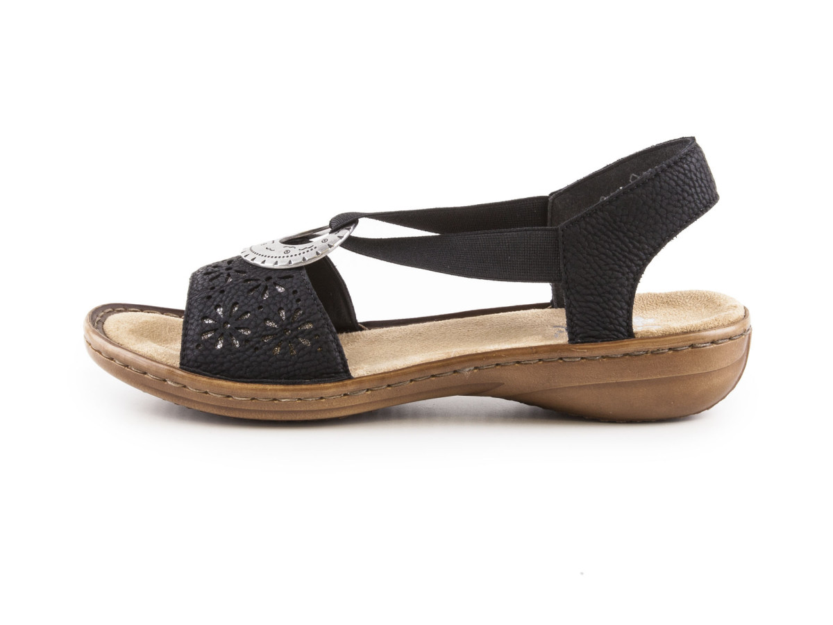 detail Dámské černé sandály RIEKER 60886/00 SCHWARZ F/S 8