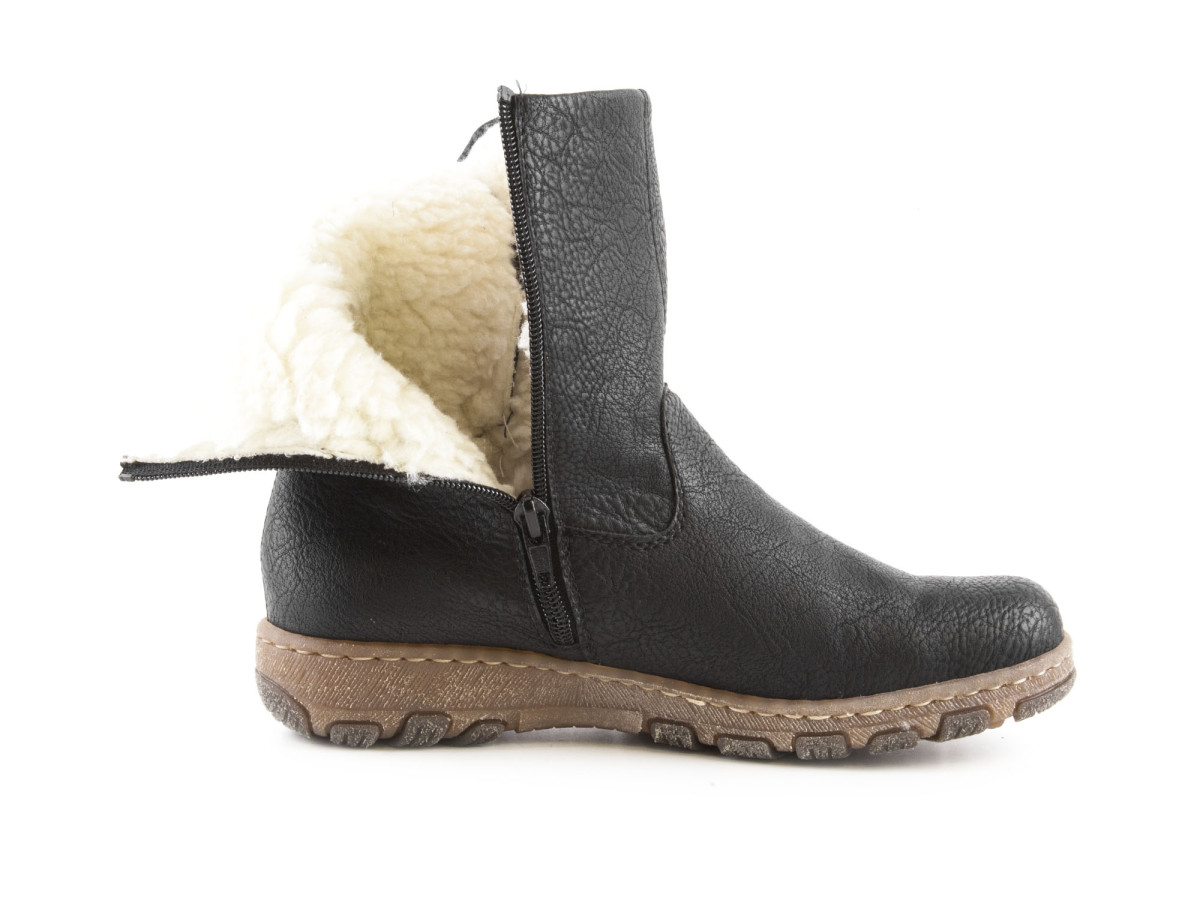 detail Dámské černé kotníkové boty RIEKER Z0184/00 SCHWARZ H/W 7