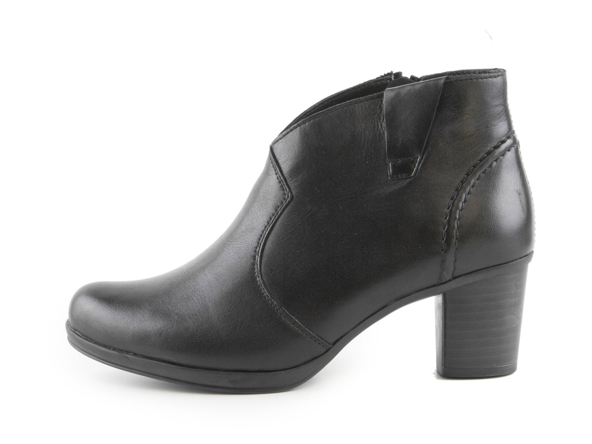 detail Dámské kožené polokozačky s ovčí vlnou šíře G R1582-01 / černá