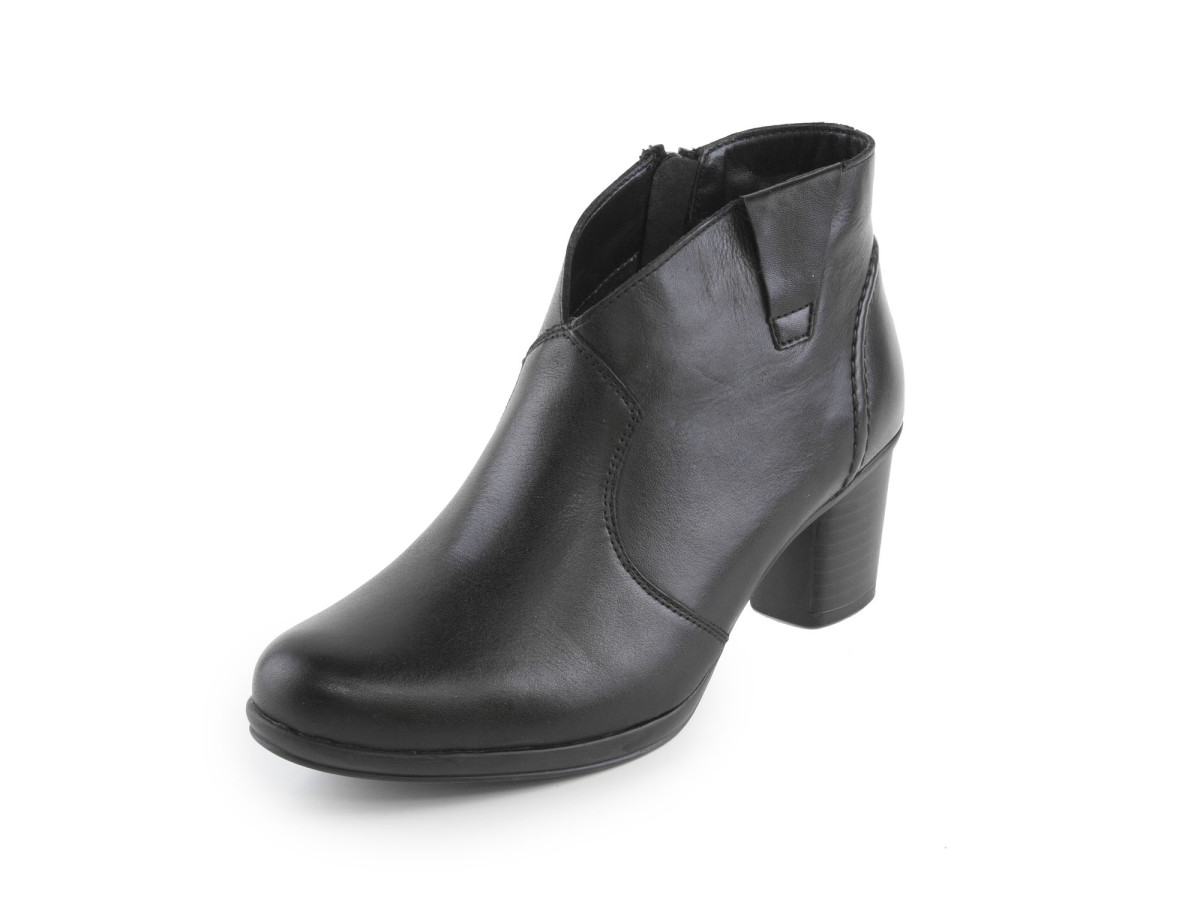 detail Dámské kožené polokozačky s ovčí vlnou šíře G R1582-01 / černá