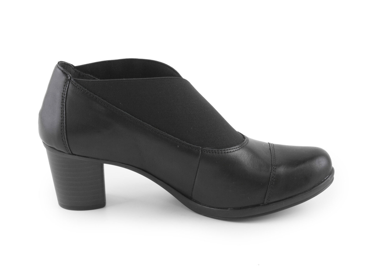 detail Dámské kožené lodičky s gumou šíře G R1577-01 / černá