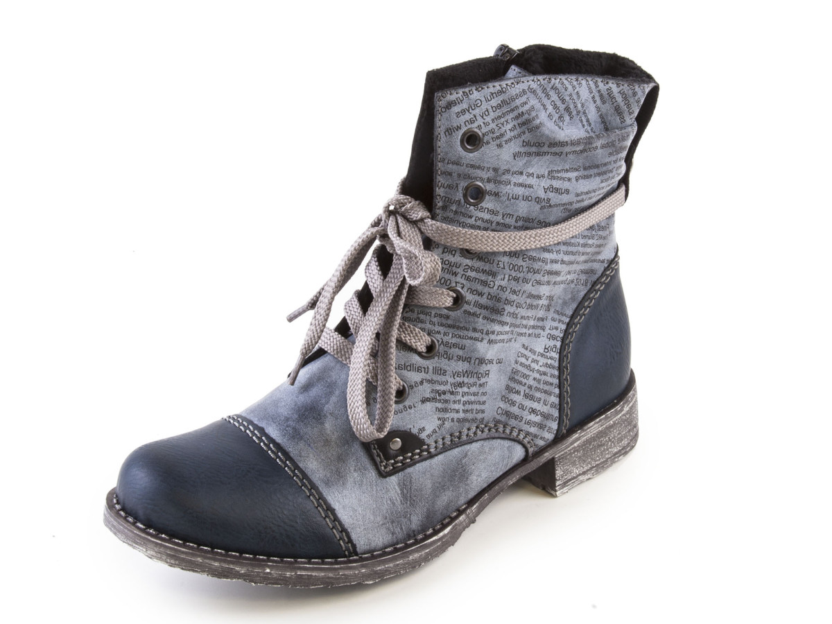 detail Dámské zateplené kotníkové boty na nízkém podpatku se šněrováním šíře G 70822-1