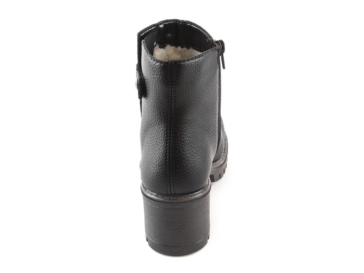 detail Dámské kotníkové zimní boty na podpatku a platformě se zipem šíře G Y8662-00 /