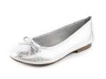 náhled Dámské balerínky s mašličkou s potiskem šíře H 8-22164-28 / bílo-stříbrná