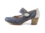 náhled Dámské lodičky s páskem a perforováním šíře H 8-24366-28 / jeans modrá