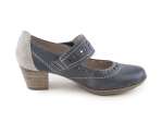 náhled Dámské lodičky s páskem a perforováním šíře H 8-24366-28 / jeans modrá