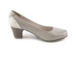náhled Dámské kožené lodičky na středním podpatku šíře H 8-22404-28 / šedá