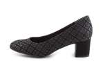 náhled Dámské lodičky se vzorem na středním podpatku 2-22429-29 / černo-šedá