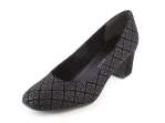 náhled Dámské lodičky se vzorem na středním podpatku 2-22429-29 / černo-šedá