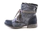 náhled Dámské zateplené kotníkové boty na nízkém podpatku se šněrováním šíře G 70822-1