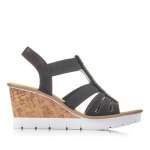 náhľad Dámske sandále RIEKER V55D8-00 čierna S1