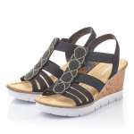 náhľad Dámske sandále RIEKER V55D8-00 čierna S1